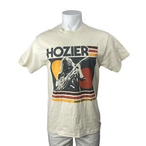 Hozier Men's Cream Musician Concert Tour 2024 Short Sleeve T Shirt Tee Top Sz M